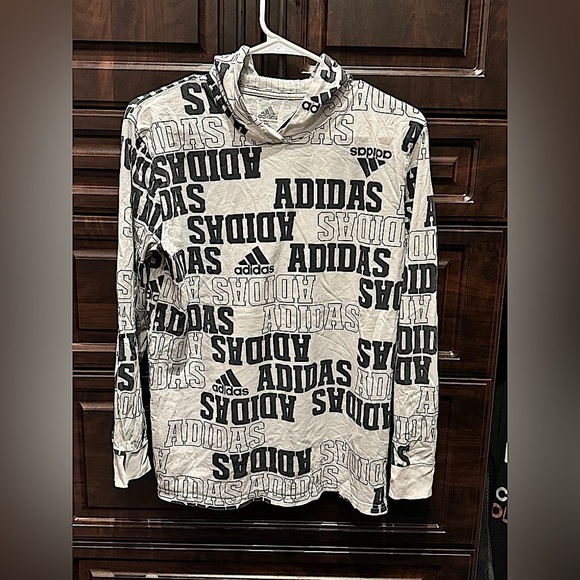 adidas Other - Adidas Black and White Logo Hoodie juniors 14/16